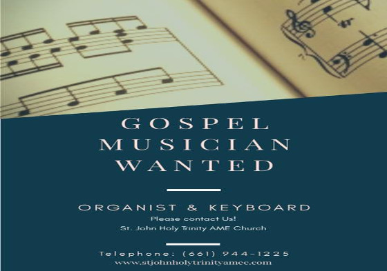 St. John Holy Trinity Musician Wanted 2